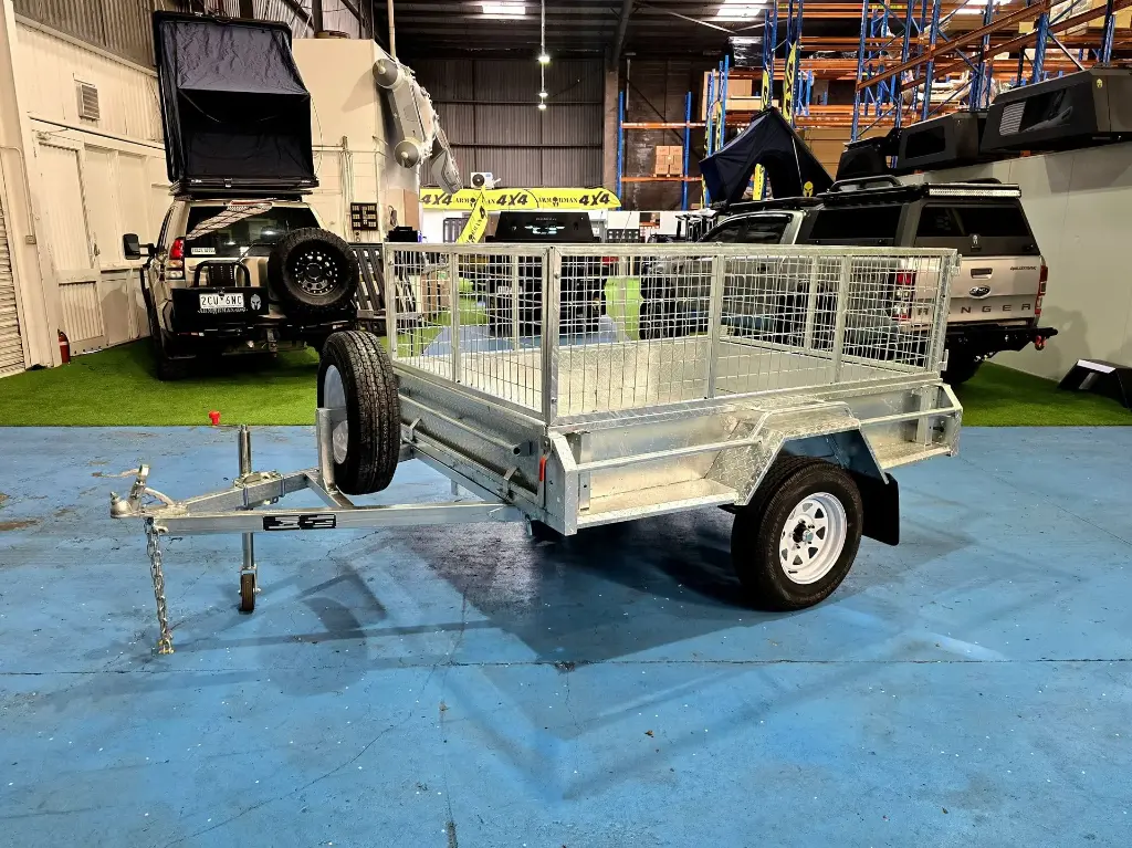 7×4 Single Axle Trailer Galvanized Box Trailers 750kg ATM