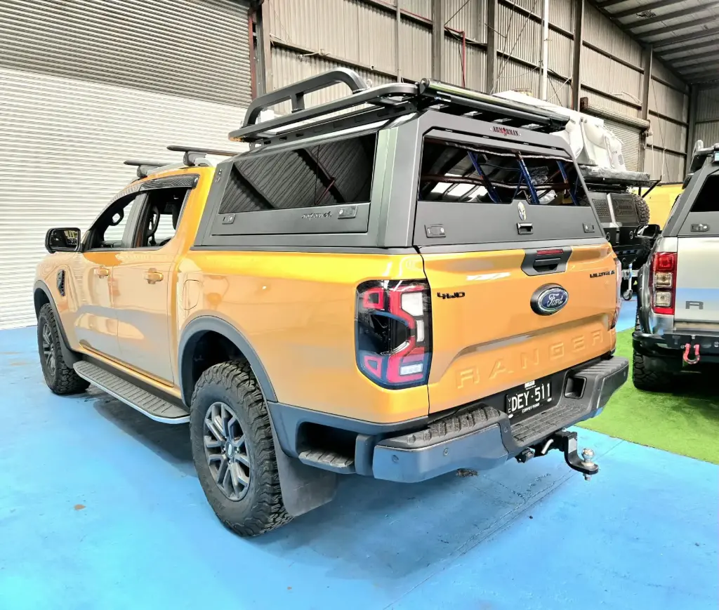 Ford Ranger Next Gen Canopy – Stainless Steel Tub Canopy | Solid Side Glass