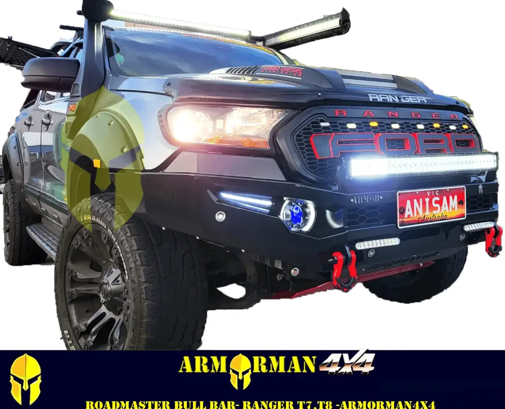 ArmorMan RoadMaster Bull Bar for Ford Ranger PXI- PXII- PXIII OR T6, T7 & T8 | Heavy-Duty Steel 4x4 Protection