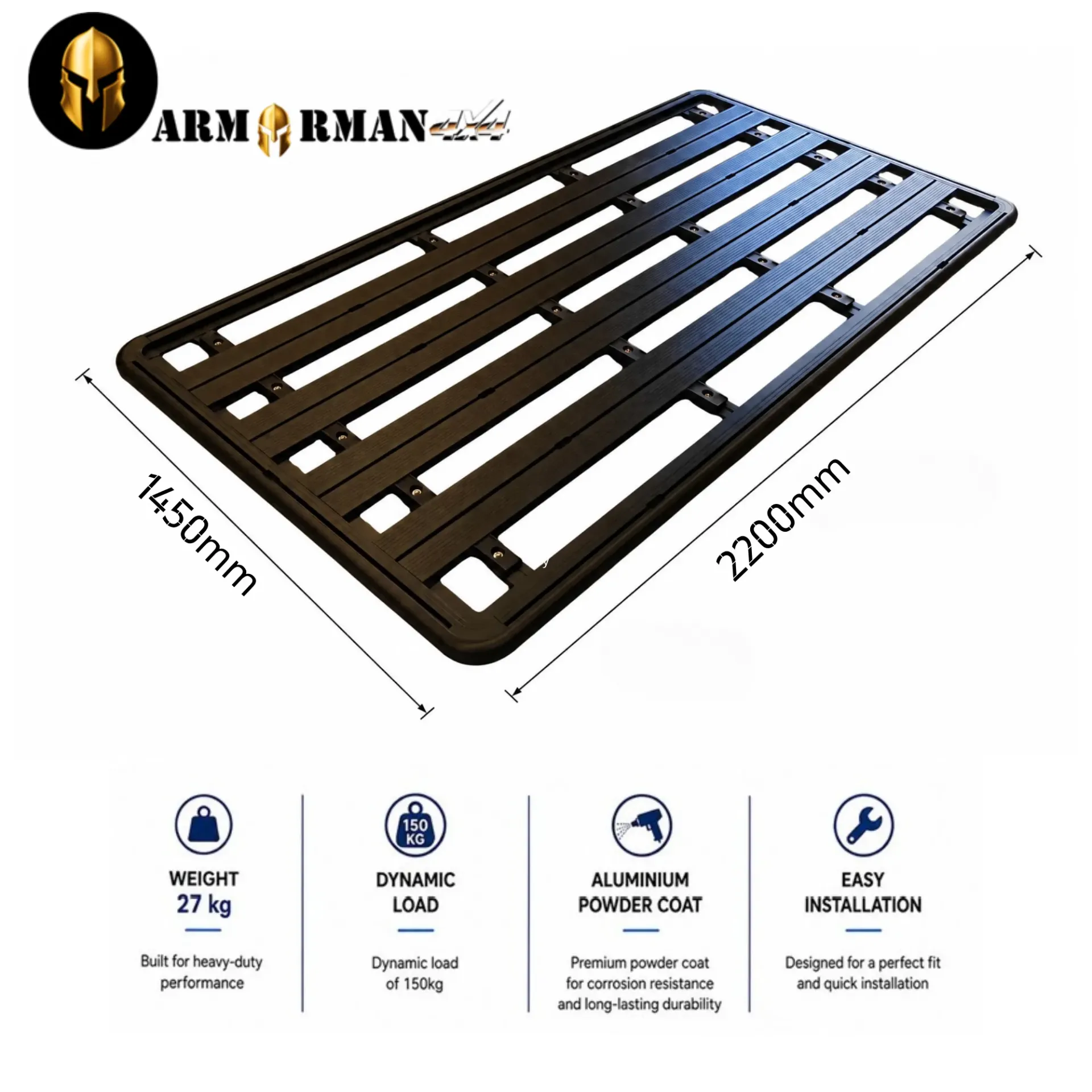 [AM-RRAL-220145] ALUMINIUM ROOF RACK220X145